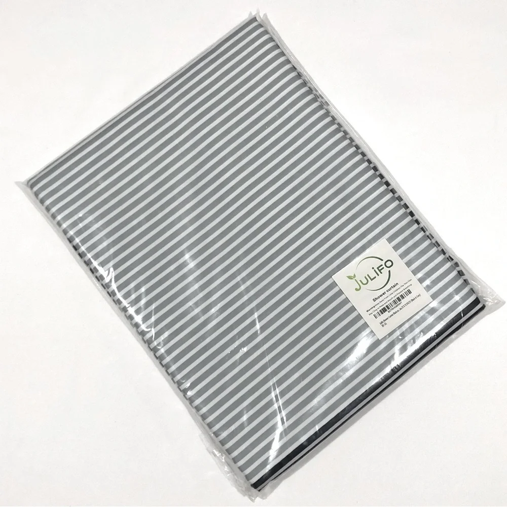 Shower Curtain Grey and Black Ombré Striped